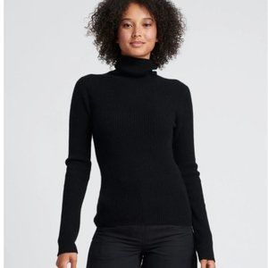 NAADAM Black Ribbed Cashmere Sweater (100% Cashmere)